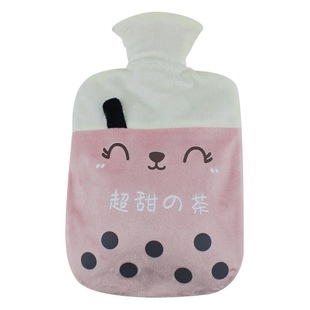 pvc water filling hot water bag student water filling hot water bag large explosion-proof hand warmer hot compress plush girls' belly warm