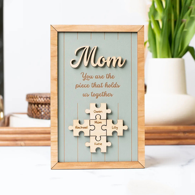 European and American Cross-Border Personalized Mother's Day Photo Frame Name Puzzle (Minimum Order of One Piece)