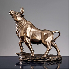 Auspicious Desk Accent for Office, Living Room, Home Soft Decoration, Tianjin Ox Year Wealth Attracting Craft Figurine