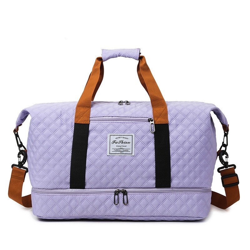 Bolsa de viaje de separación húmeda y seca portátil con varilla de tracción ajustable gran capacidad de almacenamiento de expansión ligera bolsa de equipaje de color de contraste bolsa de maternidad