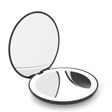 工厂批发手持led化妆镜便携折叠迷你圆形随身礼品小镜子带10X放大