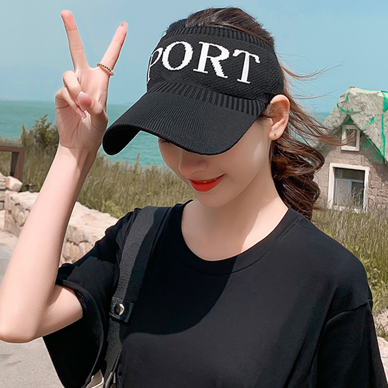 Hat female Korean version of spring and summer new minimalist wild letter empty top cap outdoor sports casual shade duckling cap