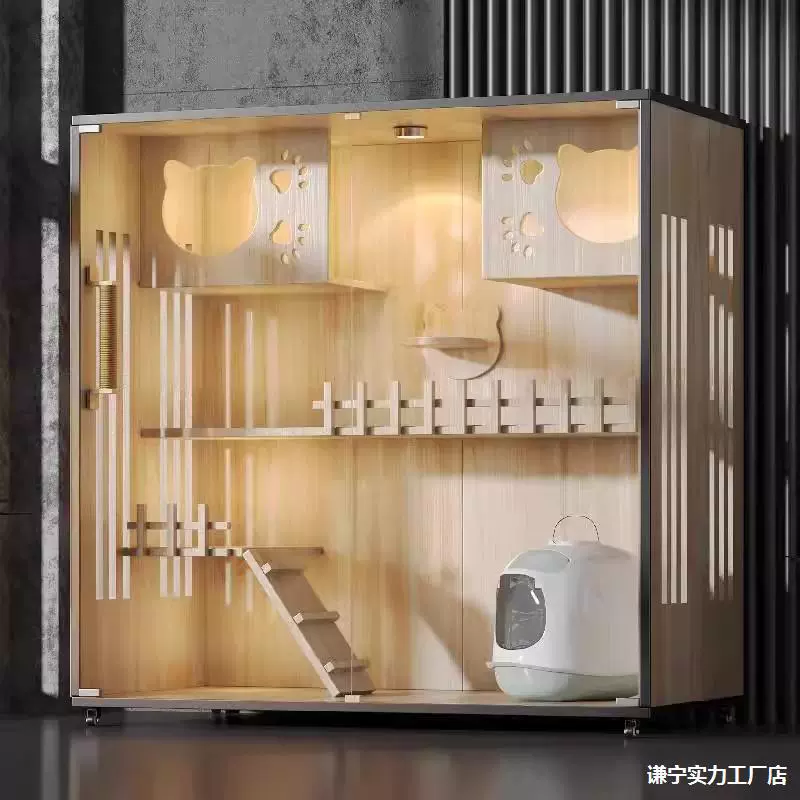 Деревянный коттедж luxury дом для кошек, комнатa панорамный шкаф-кошка, лежанка-кошки, лазалка, интегрированный домик кошки, клетка для кошки