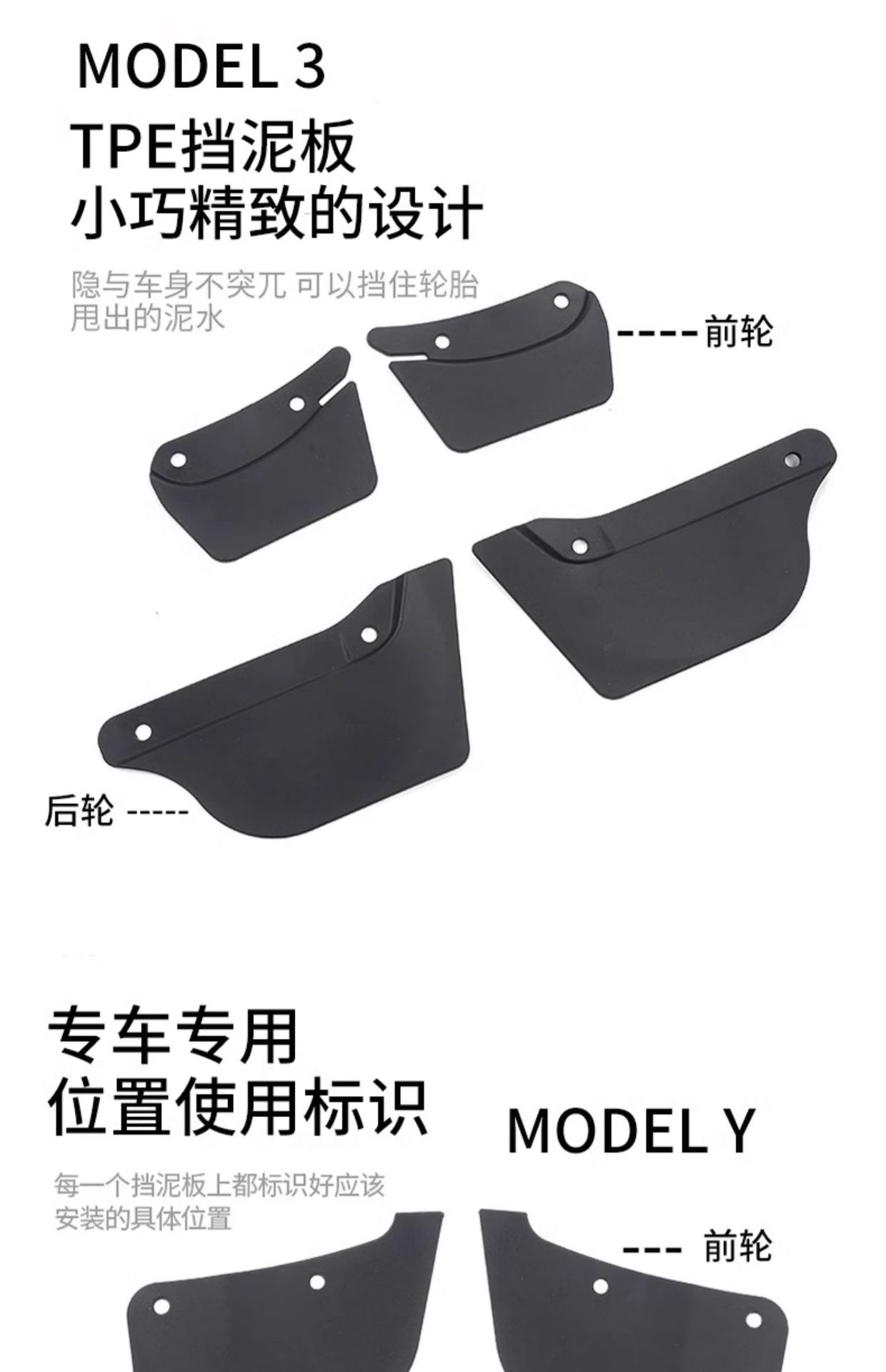 Suitable for Tesla Car Fenders, New Version Modely/3/Yl, No-Drill Wear-Resistant Accessories, Wholesale Modification