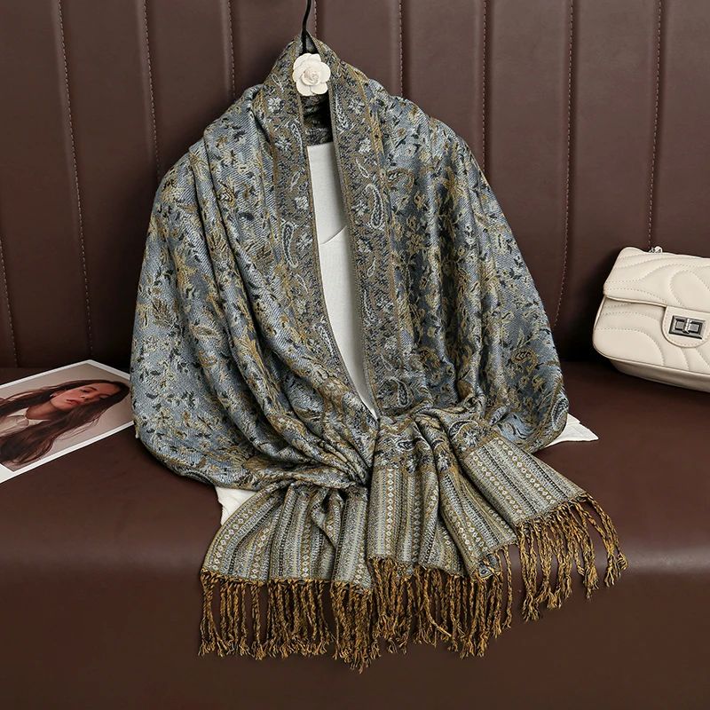 Tassel Blanket Design Thick Pashmina New Winter Warm Shawl W