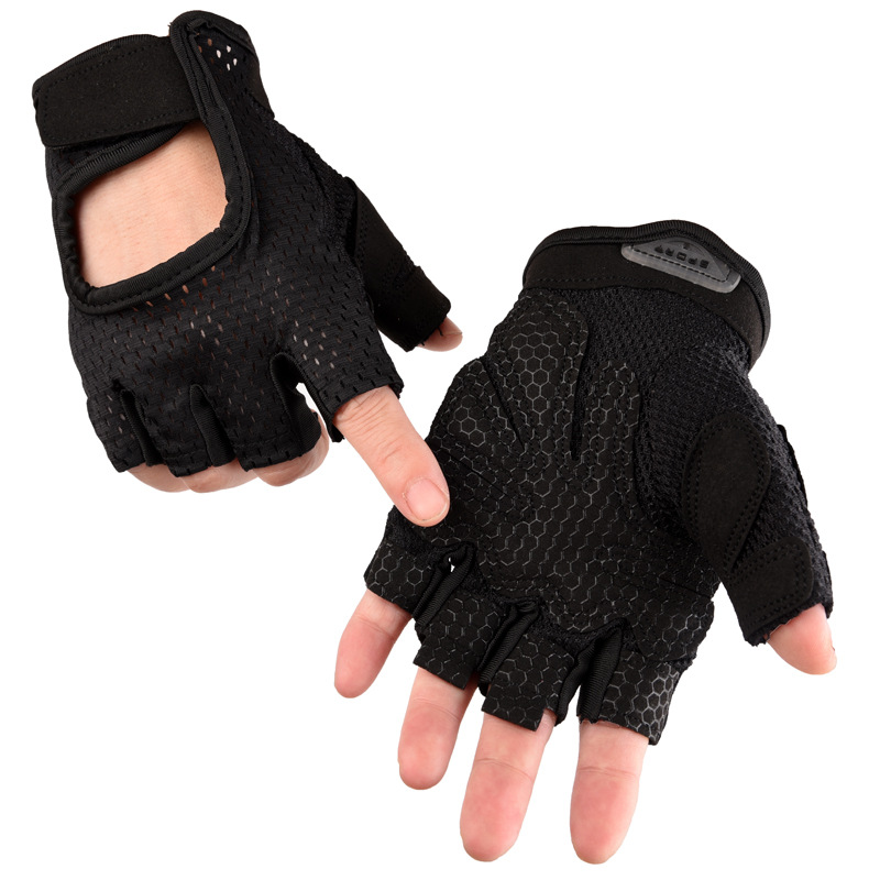 Guantes de fitness para hombres y mujeres yoga gimnasio deportes al aire libre medio dedo antideslizante malla trasera agujero transpirable Amazon JS15
