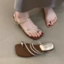 一字新款法式绝美凉鞋