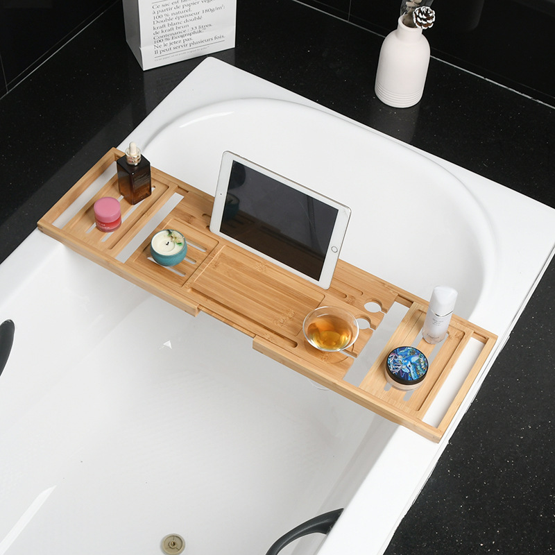 Bathroom Rack Telescopic Disassembly and Reassembly Bathroom Rack Hotel Bathroom Bathtub Storage Light Luxury Telescopic Non-slip Bath Storage Rack Board