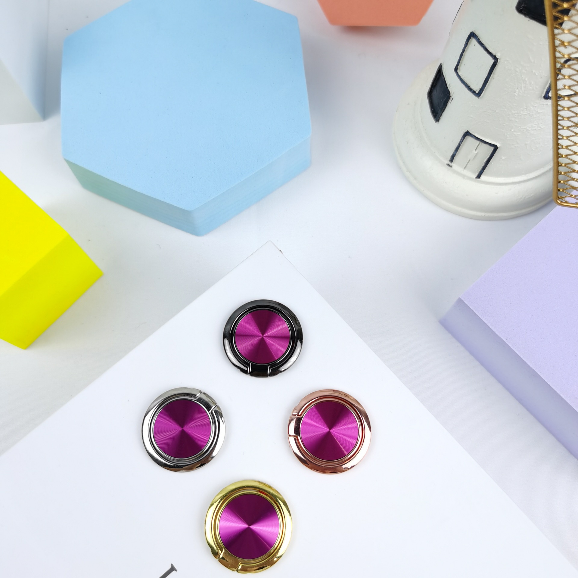 Creativo metal teléfono móvil soporte de aleación anillo redondo hebilla 180 grados anillo giratorio teléfono móvil soporte de regalo