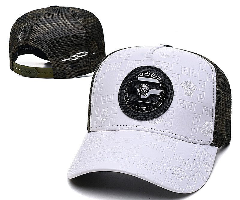 Versace Medusa Allover Embossed Cap White/Green