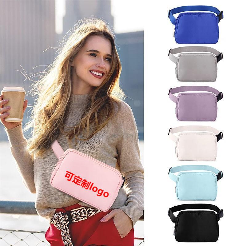 Oxford Cloth Waist Bag Lulu Bag Same Style Sports Waist Bag Running Waterproof Mobile Phone Bag Outdoor Leisure Diagonal Storage
