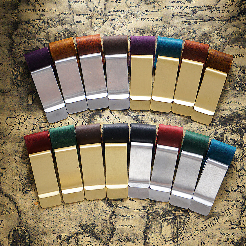 Accesorios para cuaderno de viajero TRAVELER'S, marcapáginas, clip para bolígrafo, billetera de metal, cuero retro