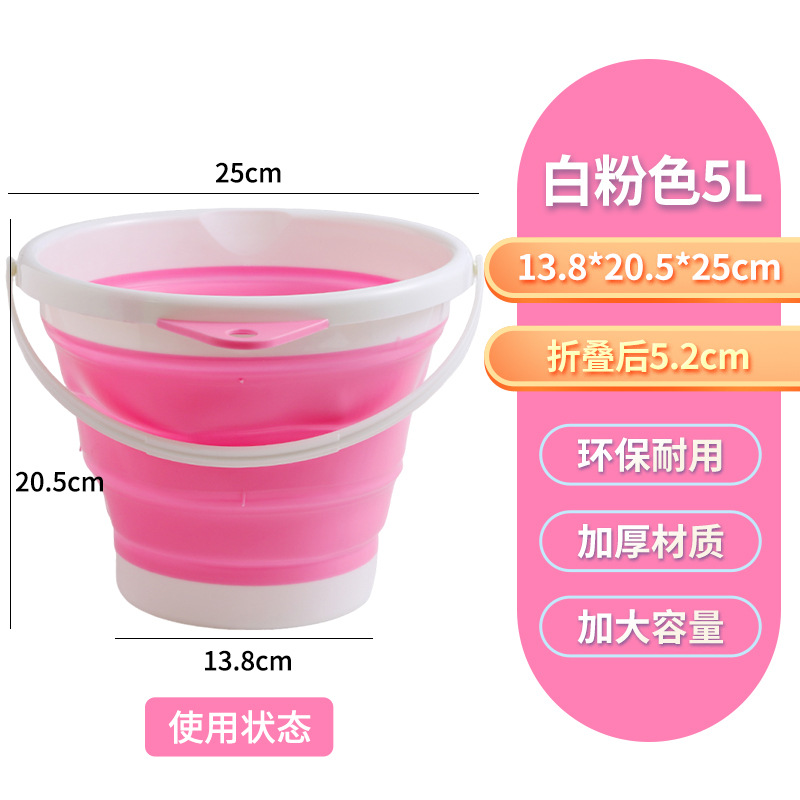 Cubo plegable portátil para exteriores, cubo de plástico grande con asa gruesa, cubo de almacenamiento para el hogar, cubo para lavandería, cubo multiusos