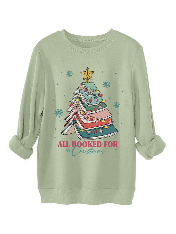 亚马逊ebay独立站加厚保暖女士时尚all booked for christmas卫衣|undefined