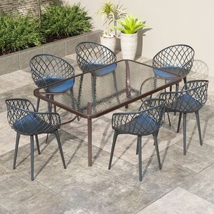 Outdoor Table and Chair Combination Courtyard Garden Casual Simple Balcony Small Tea Table Milk Tea Shop External Backrest Chair