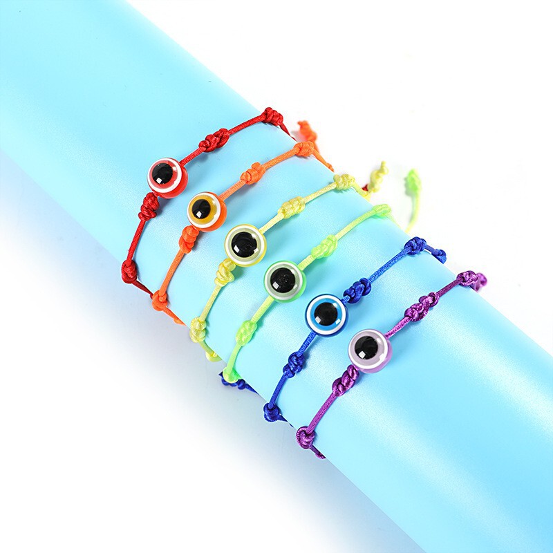 Cross-Border Hot Selling Hand-Woven Eye Devil Evil Eye Lucky Bracelet Hamsa Blue Eye Bracelet