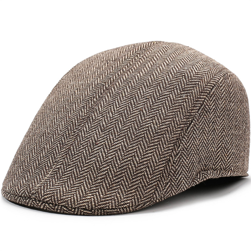 Otoño y invierno gorra de lengua de pato gran placas de la boina de la cabeza gorra de hombre de mediana edad gorra abuelo gorra de invierno