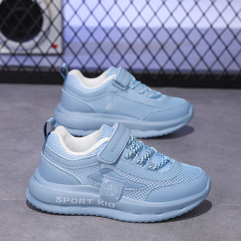 Zapatos de red para niños, zapatos deportivos finos de verano para hombres, zapatos de red individuales para niños de mediana edad, zapatos casuales de suela suave transpirables para estudiantes de escuela primaria