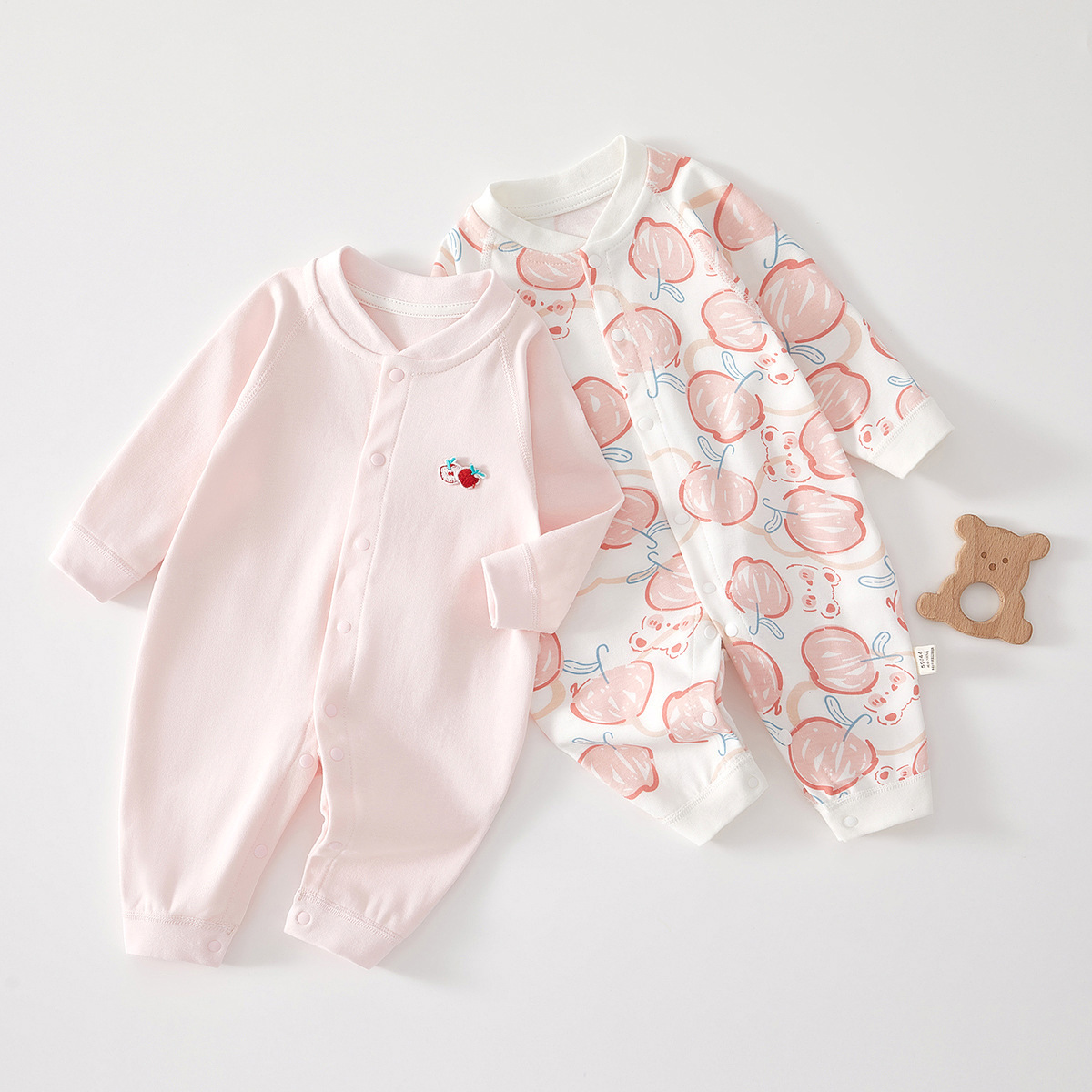Baby One-Piece Clothes, Pure Cotton, Newborn Baby Clothes, Spring & Fall Boneless Bottoming Intimates, Pajamas, Outing Clothes