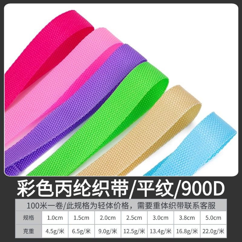 Cinta de polipropileno trenzada de tejido liso peinado, engrosada, negra, de 1-5 cm, para accesorios de equipaje, cinta de borde, patrón americano