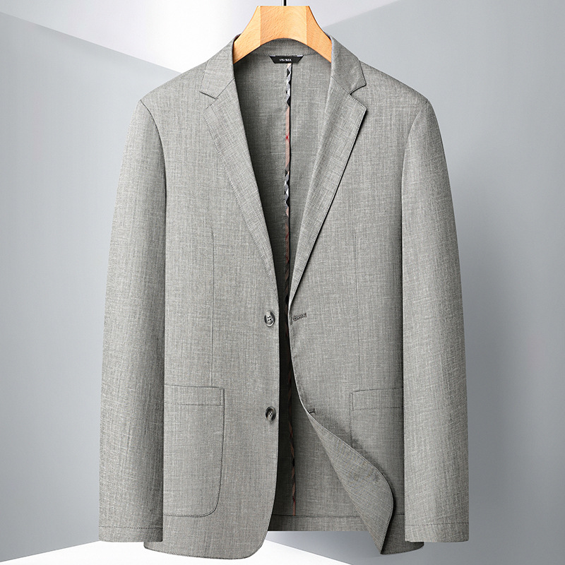 Erkek Giyim Erkek günlük takım elbise ilkbahar ve sonbahar keten hafif lüks iş tek batı orta yaşlı ve genç tek düğmeli moda takım elbise ceket_voghion.com