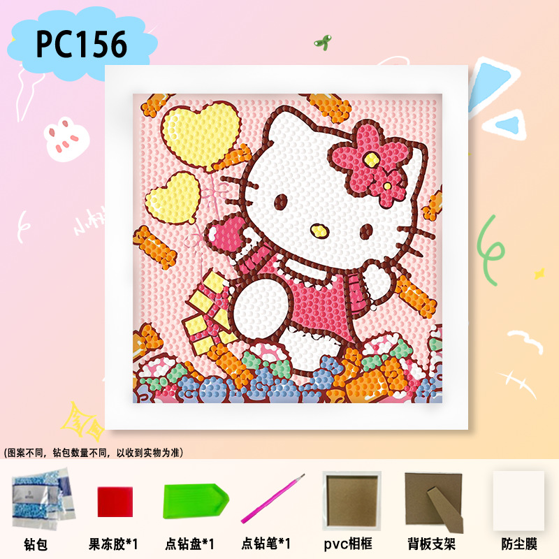 Nueva pintura de diamantes Nezha para niños hechos a mano bricolaje dibujos animados Sanrio pegatinas de mampostería juguetes de diamantes adhesivos para niñas