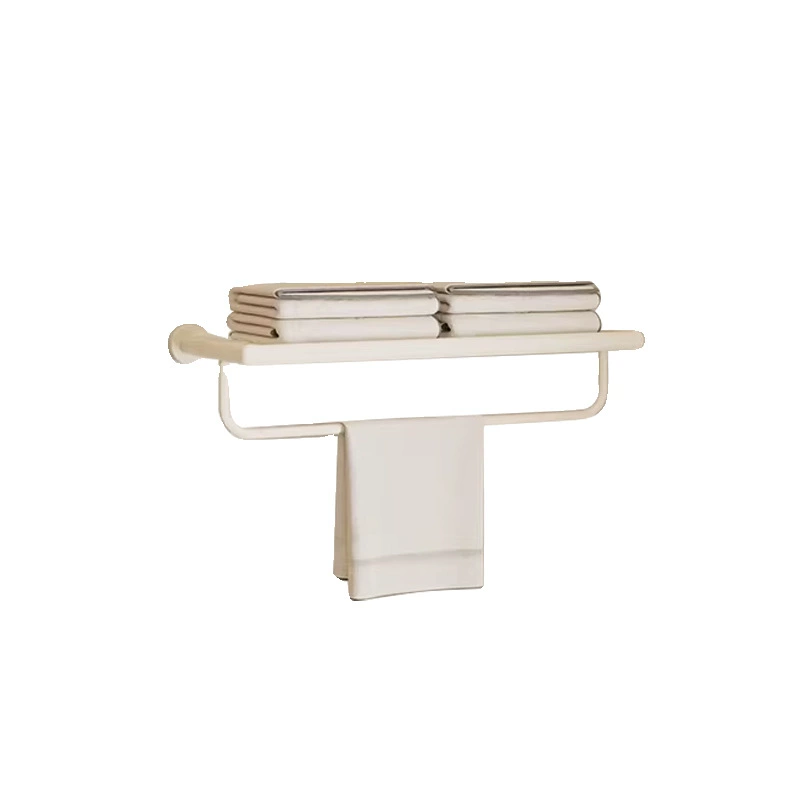 Cream bath towel, white storage system, Germany