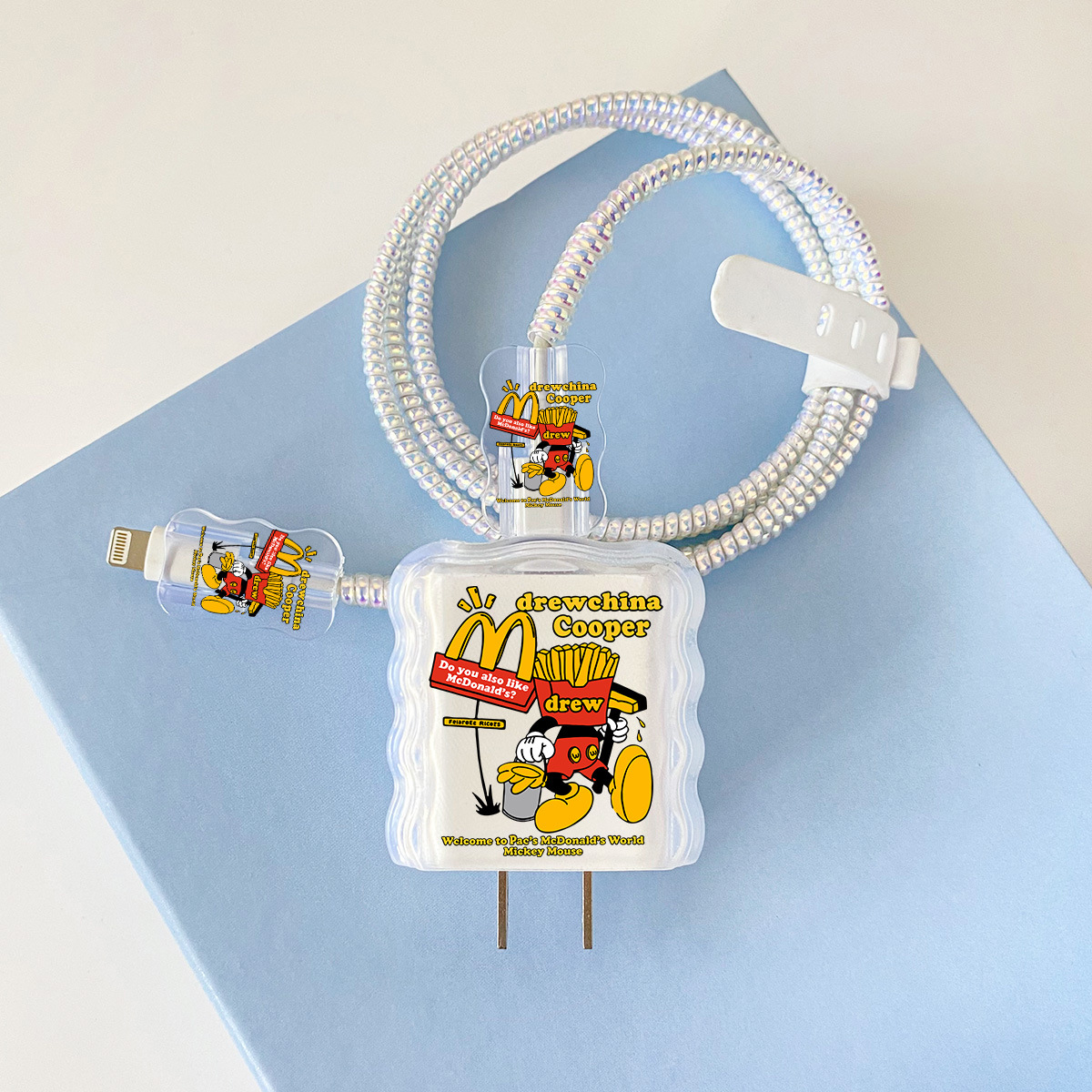 Apple 20w-YT1017 Maidang Laomiqi-오버레이 헤드기어+웨이브 라인 클립+1m 레이저 화이트 로프+화이트 스트랩