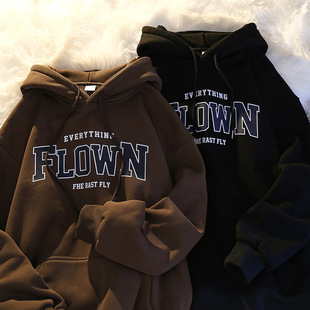 Autumn and Winter K-Style Thickeneded Women's Sweatshirt Hooded Letter Print Sweatshirt Women's Ins Harajuku Style Women's Sweatshirt