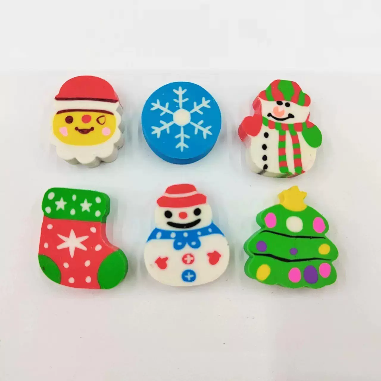 跨境电商亚马逊平面圣诞节橡皮圣诞树系列橡皮儿童学生学习用品