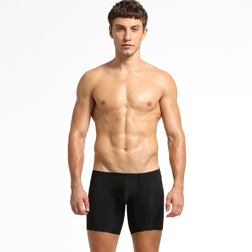 seobean men's extended underwear ice silk solid color anti-wear leg shorts breathable men's trousers manufacturer ships