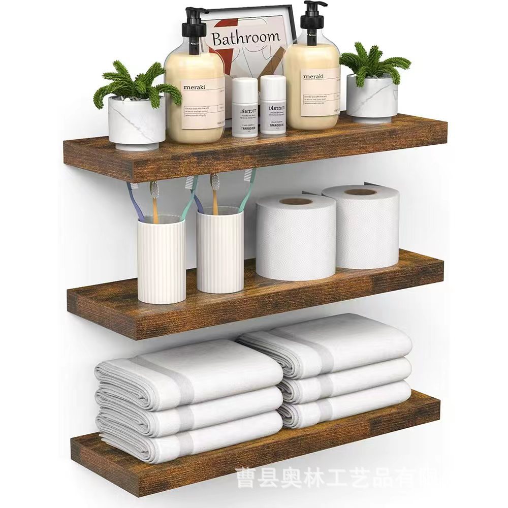 Amazon estantes de madera partición de suspensión cocina de madera sala de estar baño estantes de almacenamiento de pared TEMU en stock