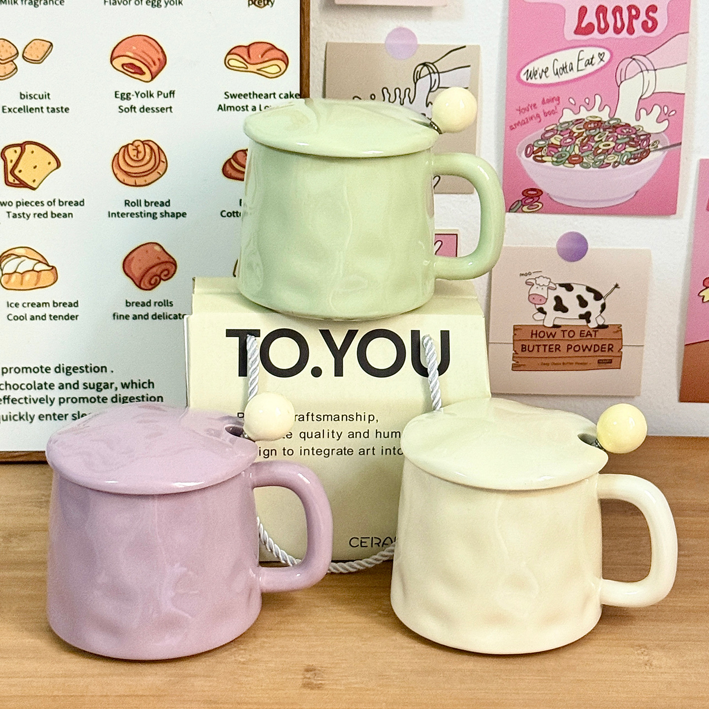 Taza de cerámica de color esmaltado regalo de cumpleaños nicho de diseño taza de alto valor facial para niñas taza de agua casera pareja