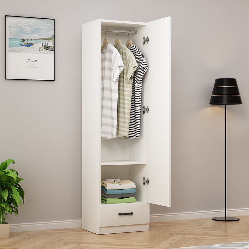 Single-Door Wardrobe Modern Simple Kidsren's Adult Locker Sandwich Economical Hanging Wardrobe 45/50/55 Hanging Cabinet