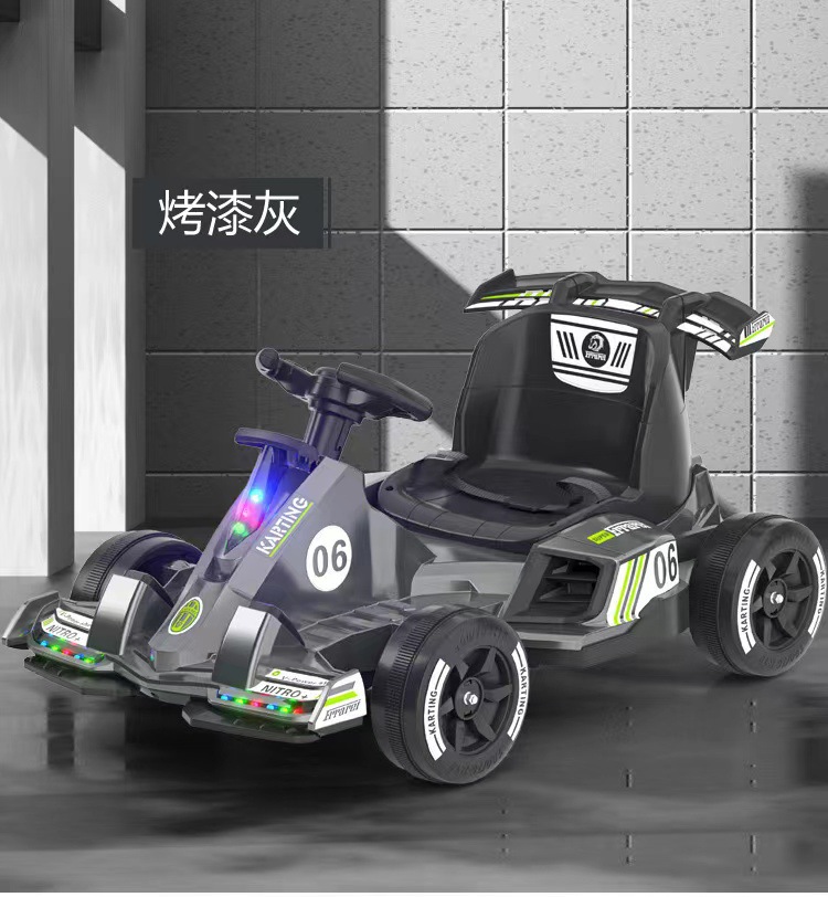 Carretín de kart para niños, coche eléctrico de cuatro ruedas, coche de control remoto, coche de juguetes recargables para niños, coche para personas