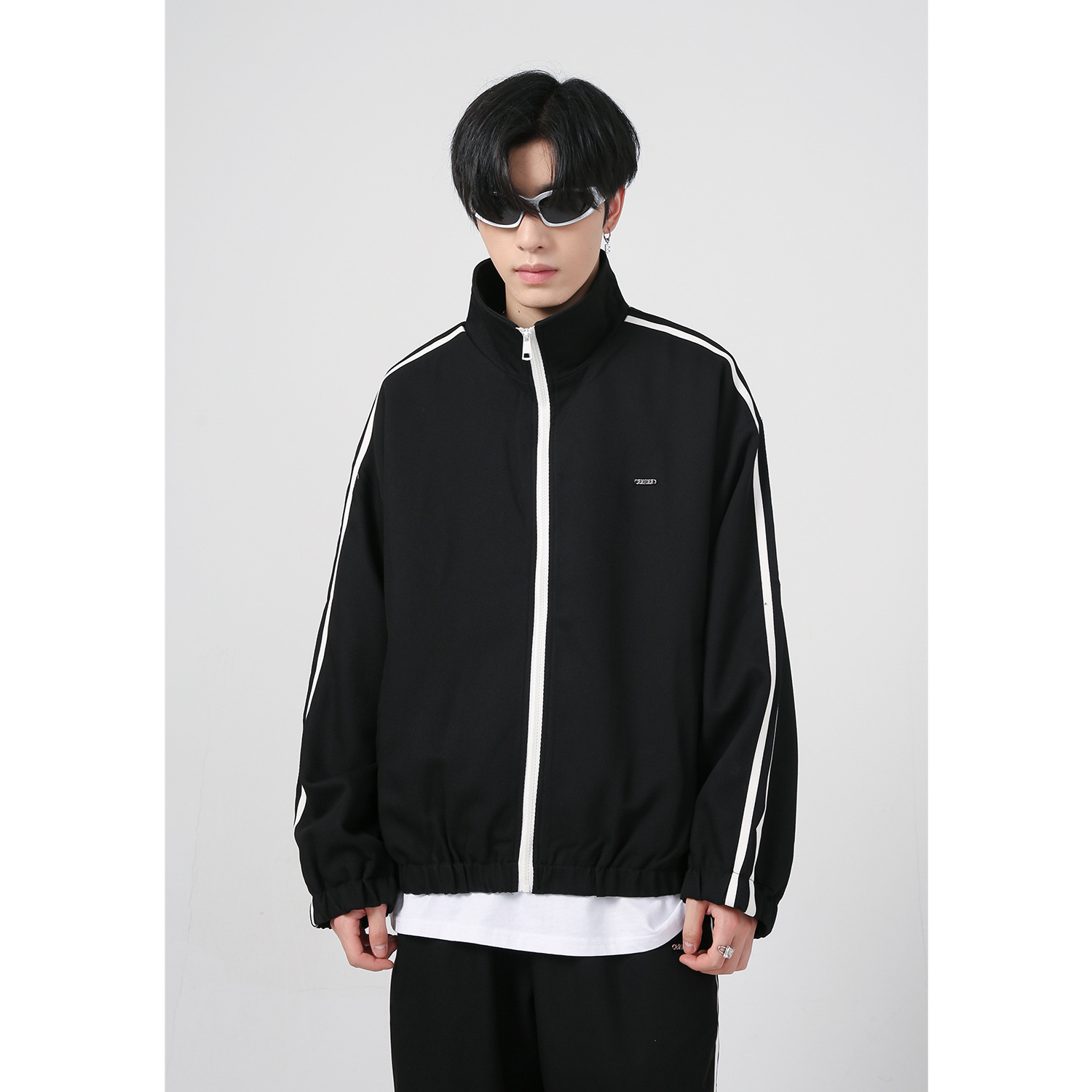 Mtlclothes ropa de Hombre | 2022 otoño nuevo estilo coreano suelta contraste color costura casual traje deportivo para hombres y mujeres