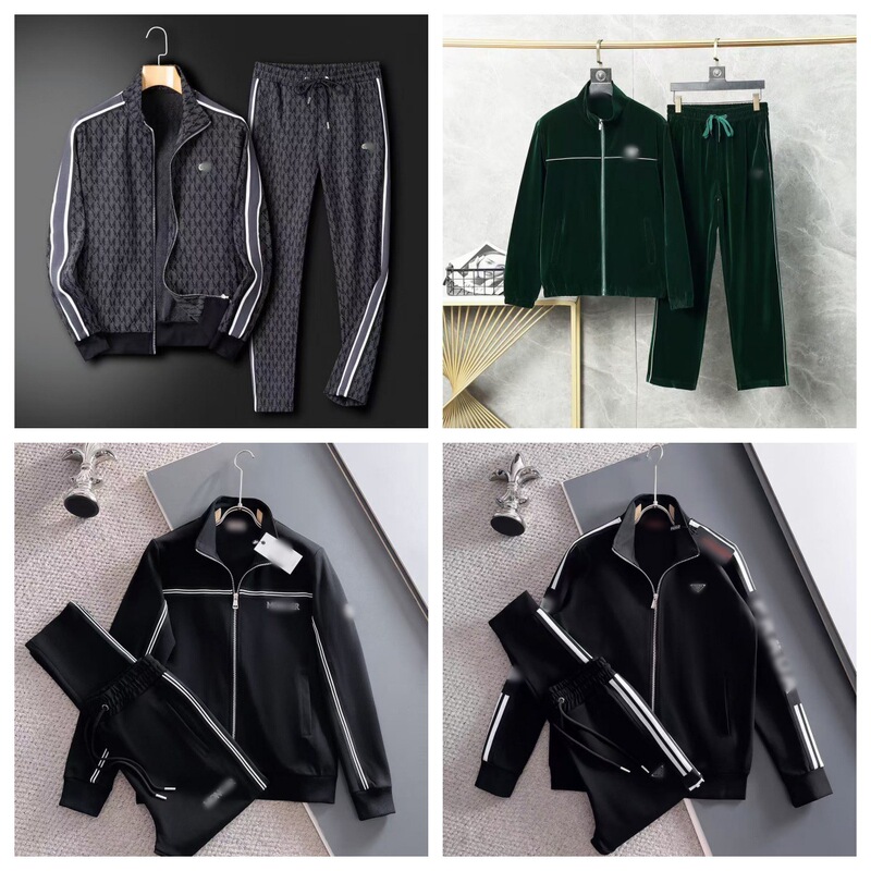 Correct Version of New Cross-Border Casual Men's and Women's Fashion Long-Sleeved Lapel Zipper Jacket Trousers Suit Sports Suit