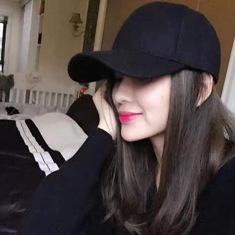 Hombres y mujeres de invierno nuevo estilo coreano de lana negra caliente estilo casual gorra de lengua gorra de béisbol gruesa