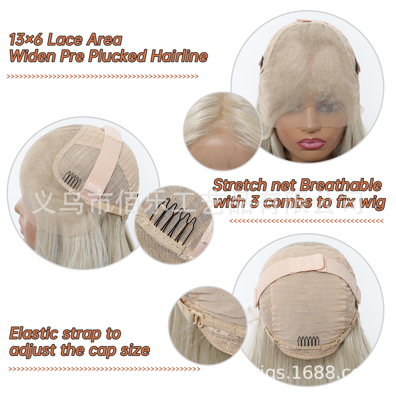 13 * 6 peluca de encaje de gran área 28 pulgadas cabello largo rizado blanco tejido a mano peluca cosidable