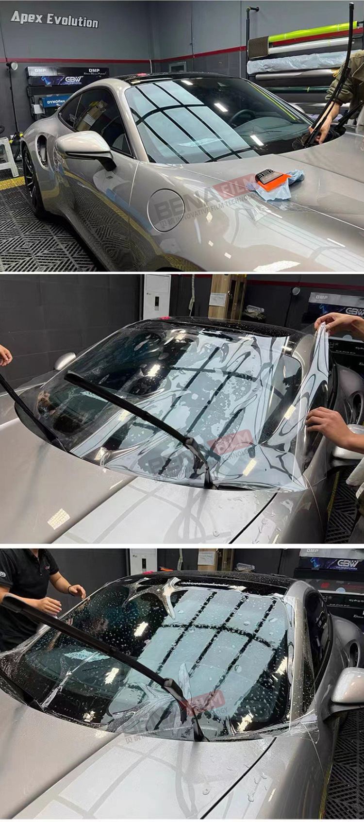 Car Tpu Glass Shield Front Windshield Heat Insulation Explosion-Proof Solar Film Anti-Stone Splash Rainproof Water-Repellent Exterior Film