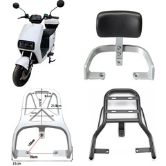電動自転車用後部背もたれ、ヤディF6対応、テールウイング、アームレスト、テールボックス、荷台、トランクブラケット、改造用クッションアクセサリー