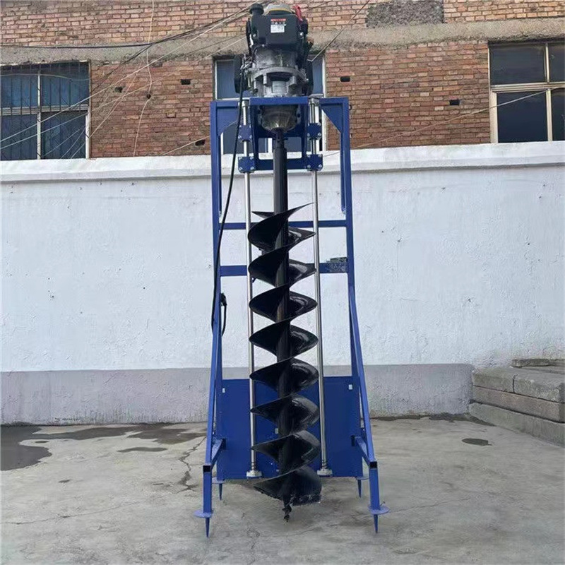 螺旋打孔工程埋桩钻洞机果园大棚通风立柱挖坑机手提小型钻坑机