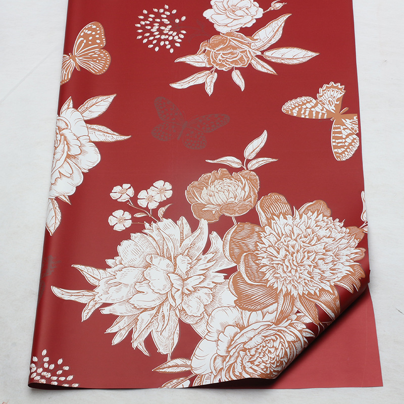 Flores de mariposa de flores de papel de embalaje de flores de oro de papel de embalaje de canasta abierta de papel de embalaje de película impermeable de flores materiales de ramo de flores