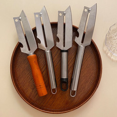 Stainless steel peeler slicer home fruit knife planer knife two-in-one peeling and bottle opening utility knife kitchen tool