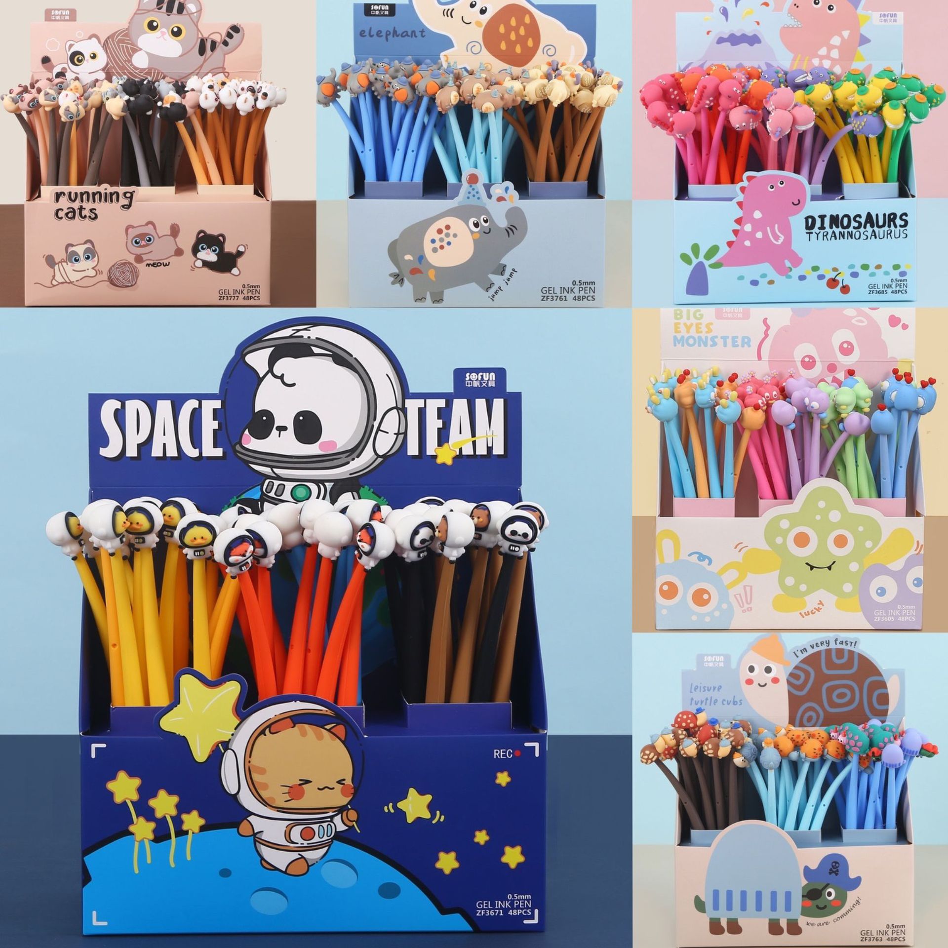 New astronaut gel pen cute cartoon animal kitten shake pen silicone material limited signature pen