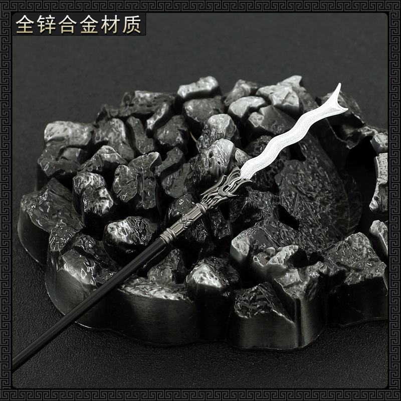 三国演义影视周边张飞丈八蛇矛30CM经典版全金属工艺品摆件-阿里巴巴