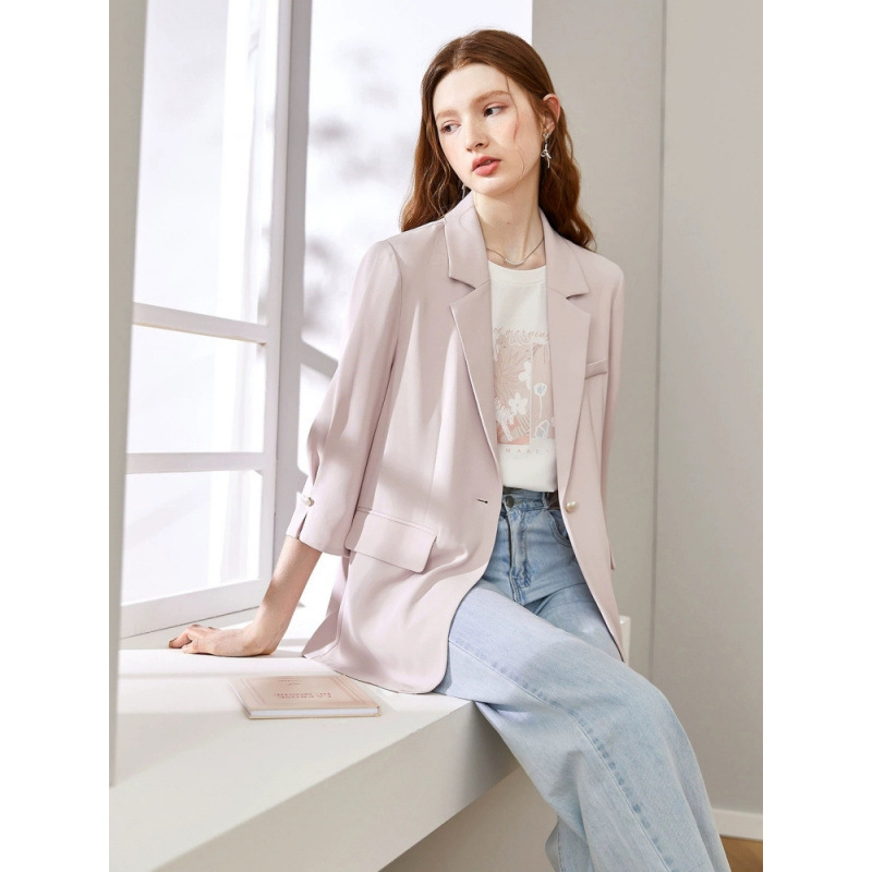 Sakura 9793 New Pink Suit Jacket Women's Gentle All-match Design Sense Niche Elegant Ladies High-end Suit