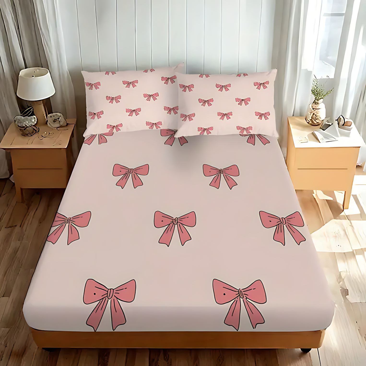 TEMU / JIT transfronterizo rosa arco de impresión digital HD cama de cama de cama de cama de cama