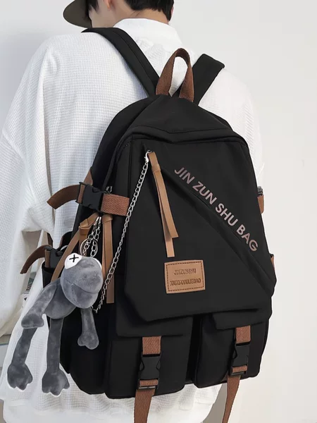 New backpack men's large capacity schoolbag women's neutral backpack junior high school student backpack College student casual backpack