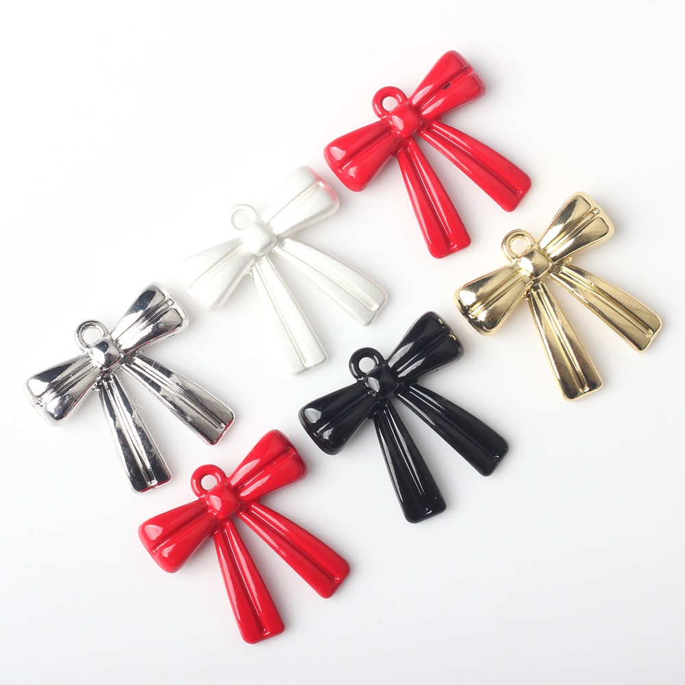 28g Weight Pendant Jewelry Making Type DIY Jewelry Accessories Classification 10 PCS/Package Quantity Alloy Material Bow Knot Pattern Spray Paint, Plating Design Simple Style Style 10 PCS/Package Alloy Bow Knot Pendant 5